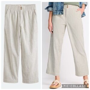 Marine Layer Elle Striped Cream Cotton Pants